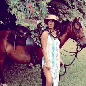 Long double high-slit dress Alohiwai